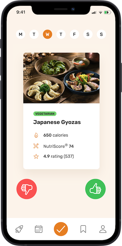 iPhone
app meal approving plan screen